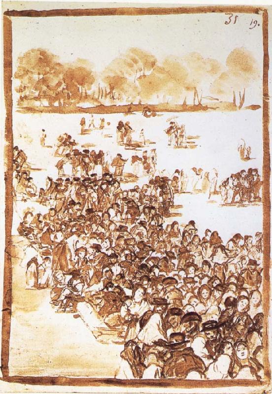 Francisco Goya Crowd in a Park oil painting image
